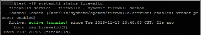 執行systemctl status firewalld指令查看目前防火牆的狀態。